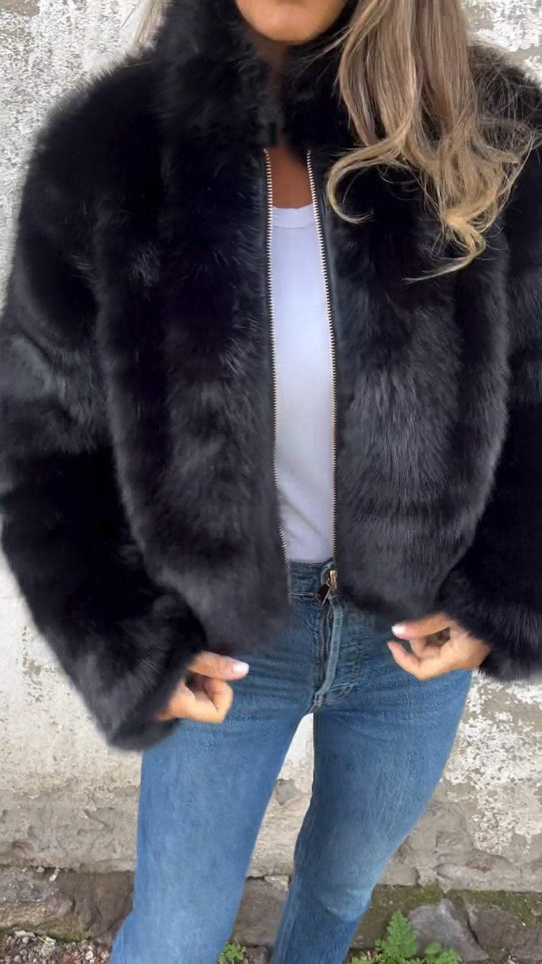 FASHION DAM | Faux Fur Jakke