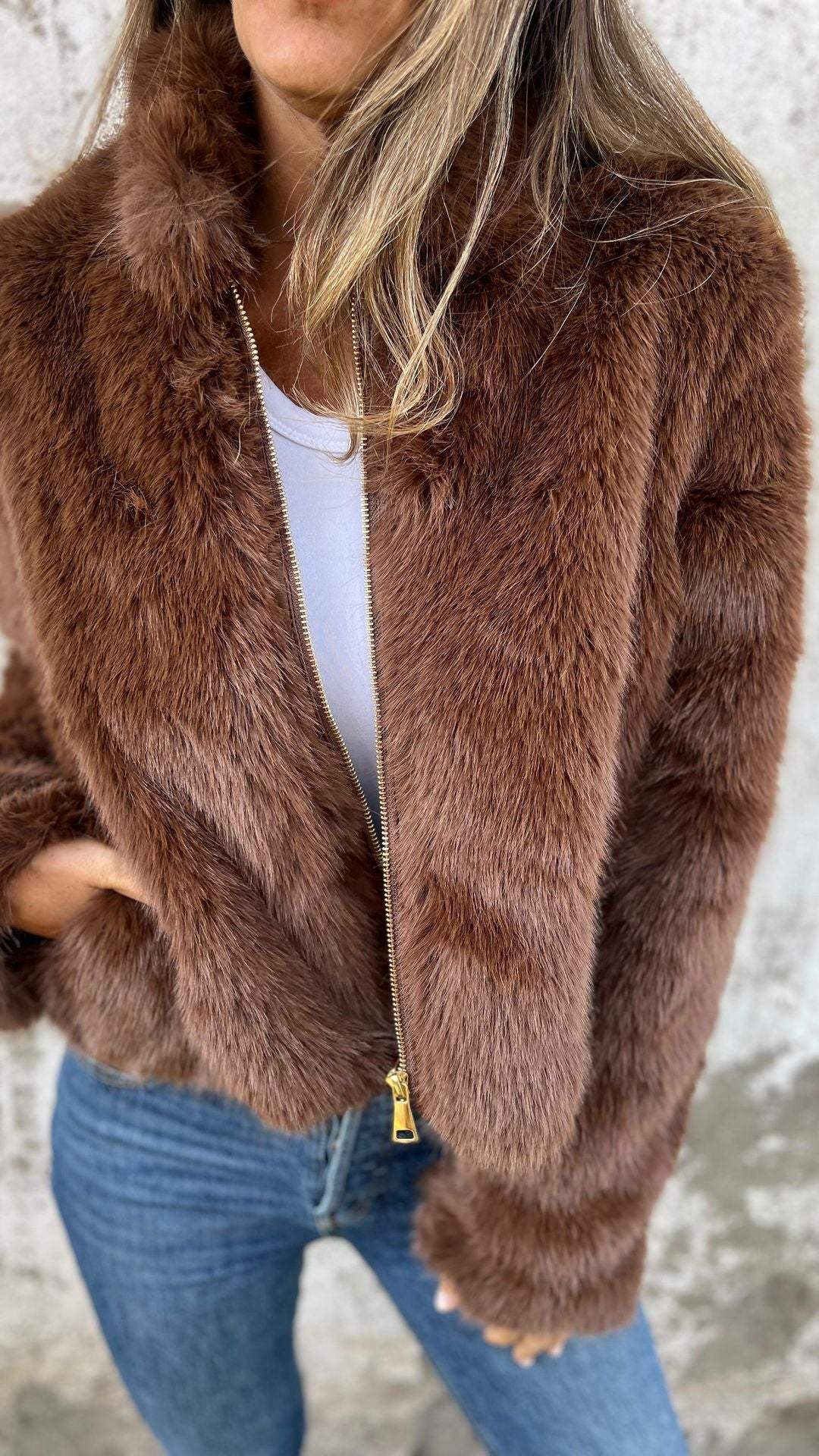 FASHION DAM | Faux Fur Jakke